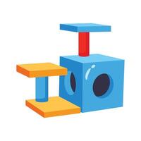 Check out amazing 2d style icon of cat condo vector