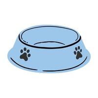 Pet blue bowl element design on white background illustration for cliparts, sticker, print, pet shop. vector
