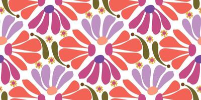Artistic Florals seamless pattern background fabric, vector