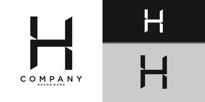 Letter H minimal logo icon design template element. vector