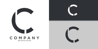 Letter C minimal logo icon design template elements. vector