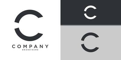 Letter C minimal logo icon design template elements. Premium vector