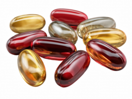 A group of capsules with different colors png