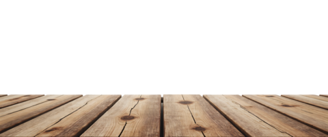 Empty aged barn wood table with rough texture, isolated on transparent background, idea for rustic product placement png