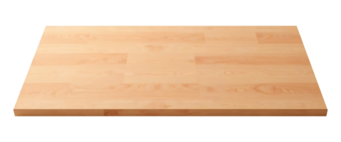 Plain cherry wood counter with soft reddish tones and fine grain, , isolated on transparent background png