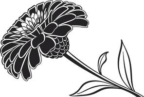 Zinnia Bloom Design Set for Cricut and Handmade Crafts vector