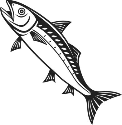 Sardine Fish Silhouette Design Illustration