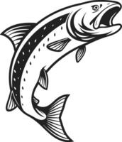 Dynamic Jumping Salmon Silhouette Design vector