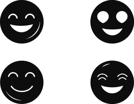 Black Emoji Silhouette Design for Graphics