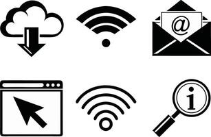 Digital Network Icon Collection vector