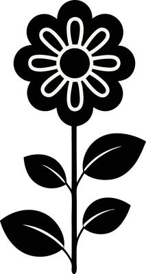 Elegant Flower Silhouette Art for Digital Projects