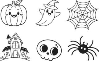 Cute Halloween Silhouette Set for Creative Projects vector
