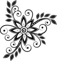 Botanical Flower Design in Silhouette vector