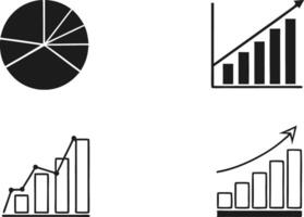 Bar Graph and Pie Chart Icon Set for Infographics vector