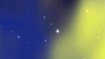 azul e amarelo gradiente com brilhando luz partículas perfeito para festivo eventos Novo ano digital desenhos e criativo fundos suave bokeh efeito aumenta elegância video