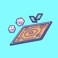 Board Game With Dice And Card Game Cartoon vector