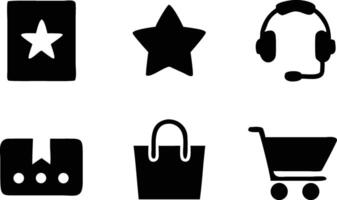Web Shop Icon Set Illustration Silhouettes vector