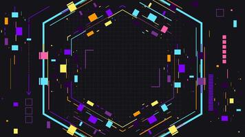 Futuristic Cyberpunk Tech Background. Neon Color Digital Technology Banner vector