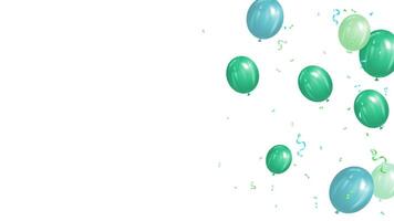 Balloons, ribbon and confetti background with space for text. illustration pastel color vector