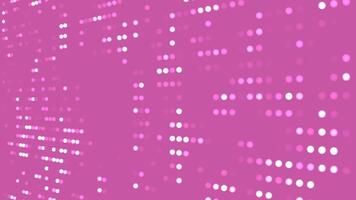 Abstract pink glowing dot matrix on soft magenta background with blurred bokeh effect ideal for New Year party invitations posters or digital celebration themes and modern design concepts video