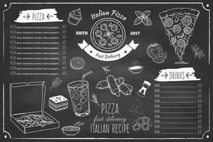 Hand-drawn Italian cuisine menu is suitable for creating a rustic effect in menu designs. vector