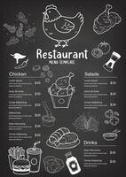 Hand-drawn fried chicken menu. Can be used as a graphic design element, adding a warm and natural atmosphere to the design. vector