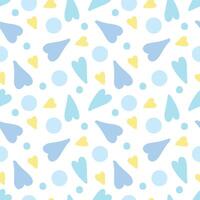 A sky-blue pattern with small abstract hearts around the perimeter. vector