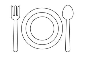 Modern continuous line fork and knife icon vector