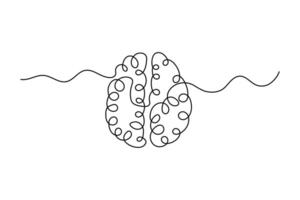 Smart brain concept in line art vector