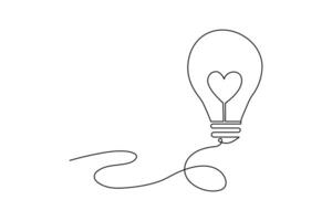 Light bulb minimalist contour vector