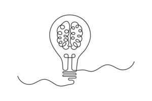 Creative brain symbol in line style vector