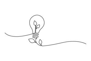Minimal light bulb line sketch vector