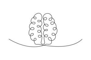 Artistic brain icon with one line vector