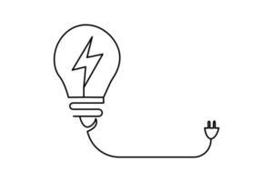 Continuous minimalist bulb image vector
