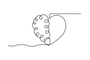 Simple one line brain figure vector