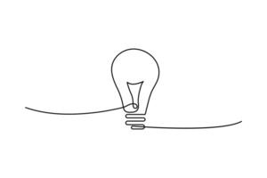 Light bulb icon in one line style vector