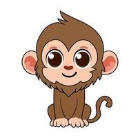 Cartoon Cute And Happy Little Monkey Digital Icon Vectors Illustration Source