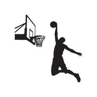 Basketball player dunking the ball on a white background vector