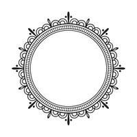 A black and white drawing of a circular frame vector