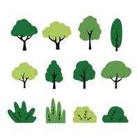 Collection set of trees. tree set isolated on white background vector