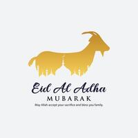 Eid al adha template image Minimalist Eid al Adha isolated white Background adha mubarak vector