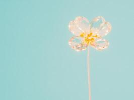 Crystal Flower on Light Blue Background photo