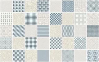 Collection of seamless geometric patterns. Color repeatable backgrounds. Striped and tile mosaic monochrome textures, textile prints vector