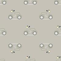 Outlined retro scooter pattern on muted background vector