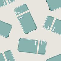 Seamless pattern with retro refrigerators on light background vector