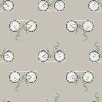 Seamless pattern with retro bicycles on beige background vector