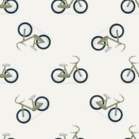 Seamless pattern with vintage bicycles on light background vector