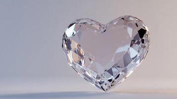 faceted heart-shaped gem against a soft light background photo