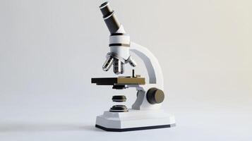 Modern scientific microscope, digitally rendered. photo
