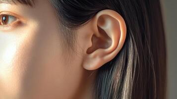 A close up of a woman's ear photo